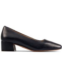 clarks low heel court shoes