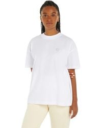 Calvin Klein - T-Shirt Kurzarm Ck Embro Badge Boyfriend Tee Rundhalsausschnitt - Lyst