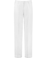 Gerry Weber - Hose Wide Leg aus reinem Leinen unifarben reguläre Länge weiß/weiß 40 - Lyst