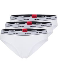 HUGO - Slip "TRIPLET BRIEF STRIPE", (Packung, 3 St., 3er Pack), mit Logo-Elastikbund - Lyst