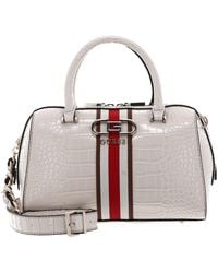 Guess - Nelka Box Satchel Stone - Lyst