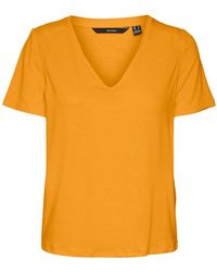 Vero Moda - Vmmarijune SS V-Neck Top Jrs T-Shirt - Lyst