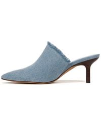 Vince - S Penelope Pointed Toe Mules Denim Blue Fabric 8 M - Lyst