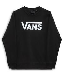 Vans - Women's Sweatshirt Without Hood Drop V Logo Bff Crew Black - Lyst