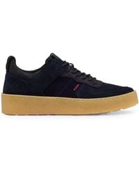HUGO - Suede Lace-up Trainers With Backtab Logo - Lyst