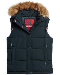 Superdry - Everest Faux Fur Puffer Gilet Jacket - Lyst