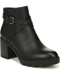 Naturalizer - S Madalynn Buckle Water Repellent Ankle Boot Jet Black Nubuck 9 W - Lyst