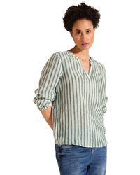 Street One - Gestreifte Tunika Bluse touch of dune,44 - Lyst