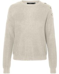 Vero Moda - Vmnewlexsun Ls O-neck Button Pullover Ga Knitted Jumper - Lyst
