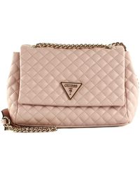 Guess - Rainee Quilt Convertible Xbody Flap Bag Pale Pink - Lyst