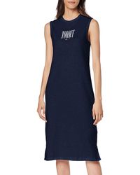 Tommy Hilfiger Donna Embroidery Tank Dress Vestito - Blu