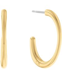 Calvin Klein - Women's Playful Organic Shapes Collection Hoop Earrings Yellow Gold - 35000347 - Lyst