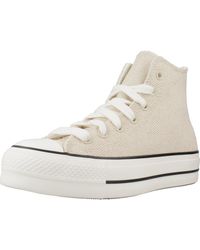 Converse - Chuck Taylor All Lift Canvas & Leather Beige 38 - Lyst