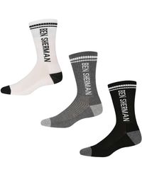 Ben Sherman - S Sport Socks in Black/White/Grey Marl | Mid Calf in Thick Comfortable Fabric Sportsocken für in Schwarz/Weiß/Grau - Lyst