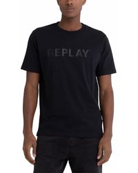 Replay - T-Shirt Kurzarm Second Life mit Logo Print - Lyst