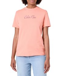 Calvin Klein - Camiseta de manga corta Mujer Classic Logo Tee de algodón - Lyst