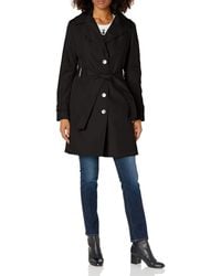 Calvin Klein - Single Breasted Belted Rain Jacket with Removable Hood tel - Lyst