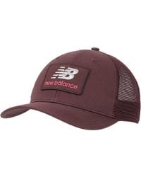 New Balance - , Nb Stacked Patch Logo Trucker, Casual Mesh Cap, Faded Plum - Lyst