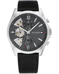 Tommy Hilfiger - Reloj Analógico de Cuarzo multifunción para Hombre con Correa en Piel Negro - Lyst