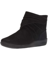 Clarks - Sillian Tana Textile Boots In Black Wide Fit Size 4 - Lyst