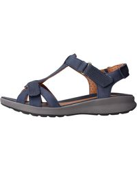 Clarks - Un Adorn Vibe Nubuck Sandals In Navy Wide Fit Size 8 - Lyst