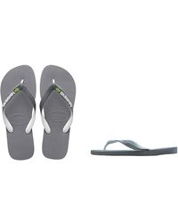 Havaianas - Brasil Mix Adult Flip Flops | Color: Grey/white/white | - Lyst
