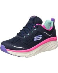 Skechers - D'lux Walker Infinite Motion Trainers,navy Silver Leather Pink Mesh White Tri,7 Uk - Lyst
