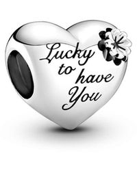 PANDORA - Linked Sister Hearts Split Dangle Charm - Lyst