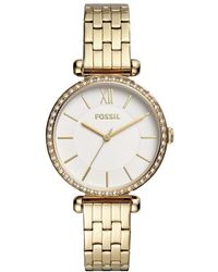 Fossil - Tillie Mini Analogue Quartz Watch With Gold-tone Stainless Steel Strap For Bq3498 - Lyst