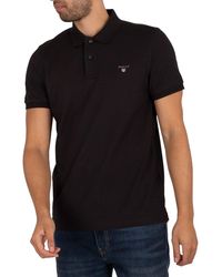 GANT - Solid Pique Rugger Regular Fit Short Sleeve Polo Shirt - Lyst