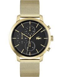 Lacoste - Replay Stainless Steel Quartz Watch With Gold Plated Strap - Lyst