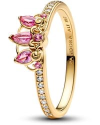 PANDORA - Anillo para mujer Disney Princess Rapunzel Tiara Dorado 163651C01 - Lyst