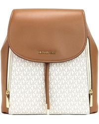 Michael Kors - Phoebe Medium Zip Pocket Backpack Vanilla Mk Signature - Lyst