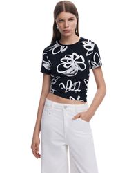 Desigual - Camiseta Flor Grande - Lyst