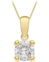 Amazon Essentials - 9ct Gold April Birthstone Pendant Necklace - Lyst