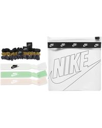 Nike - Mixed Hair Bands 6-pack Met Zakje In De Kleur Zwart/bronzine/heather Grey - Lyst