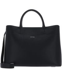 Calvin Klein - Business Tote Bag Saffiano L Ck Black/Sand Pebble - Lyst