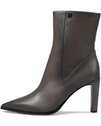 Franco Sarto - S Appia Pointed Toe Dress Bootie Graphite Grey Leather 5 M - Lyst