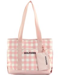 Tommy Hilfiger - Prep & Sport Gingham Tote White/Whimsy Pink Check - Lyst