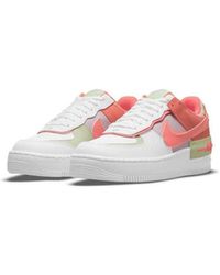Nike - Air Force 1 Shadow Trainers White Coral And Orange - Lyst