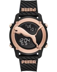 PUMA - Big Cat Digital Black Polyurethane Watch - Lyst
