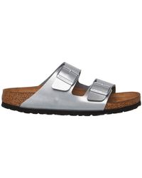 Birkenstock - Arizona Bs Birko-flor Silver Sandals 4.5 Uk - Lyst