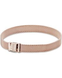PANDORA - Timeless 14k Rose Gold-plated Mesh Bracelet For Charms - Lyst