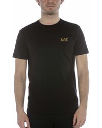EA7 - EA7 T-Shirt Black/Gold 3XL - Lyst