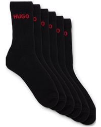 HUGO - Six-Pack Of Quarter-Length Socks With Logo Detail - Lyst