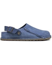 Birkenstock - Lutry Premium Suede Elemental Blue Sandals 7 Uk - Lyst