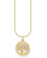 Thomas Sabo - KE2220-427-39 Chaîne avec pendentif arbre d'amour en argent plaqué or - Lyst