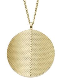 Fossil - Harlow Locket Collection Gold-tone Stainless Steel Pendant Necklace - Lyst