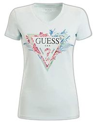 T-shirt in cotone di Guess in Rosa | Lyst