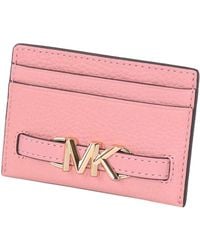 Michael Kors - Reed Large Card Holder Wallet Mk Signature Logo Leather - Lyst